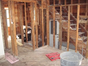 Existing interior that has been gutted.